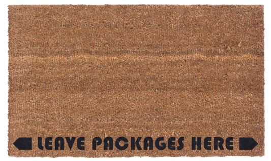 Leave Packages Here Vinyl Coir Doormat